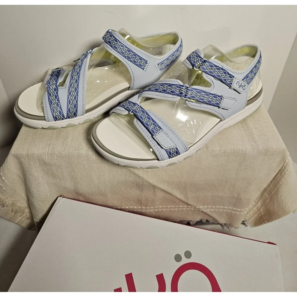 Ryka Women's Blue Design Comfort Loop Straps Sandles 8.5W - Picture 3 of 5